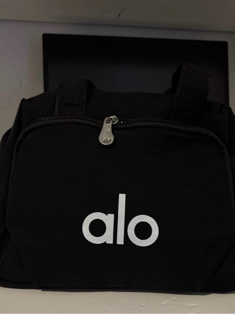 Alo yoga handbag with white logo